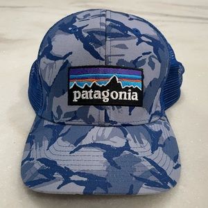 Patagonia blue camouflage baseball cap in EUC